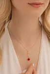 Ters Gül Model 2 Rose Renk Gümüş Kolye Gkltrsgulm1-ros