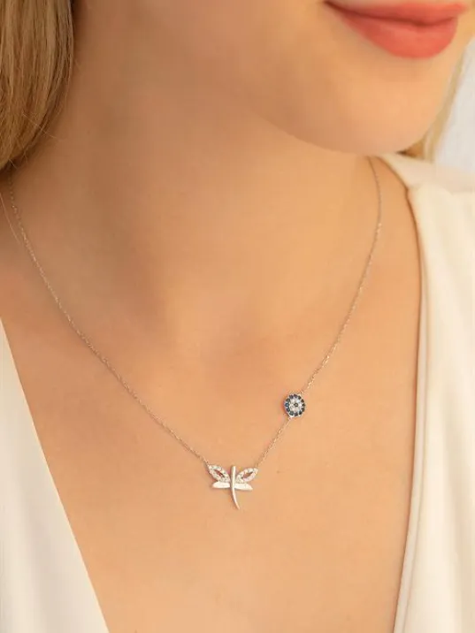 Yusufçuk Nazarlıklı Gümüş Bayan Kolyesi Yusufçuk Nazarlıklı Gümüş Bayan Kolyesi