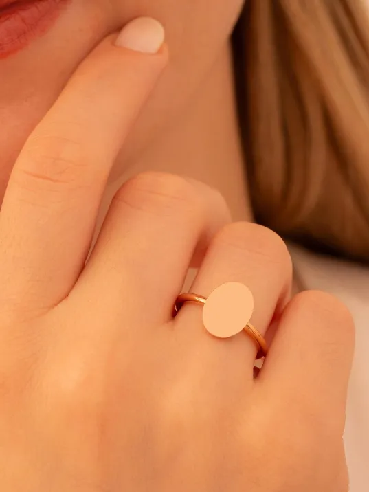 Kadın Gümüş Yüzük - El İşçiliği Rose Kaplama Elips Motifli İnce Kadın Yüzük Kadın Gümüş Yüzük - El İşçiliği Rose Kaplama Elips Motifli İnce Kadın Yüzük