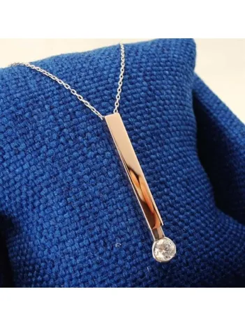 Nested Çubuk Model 925 Ayar Gümüş Kolye