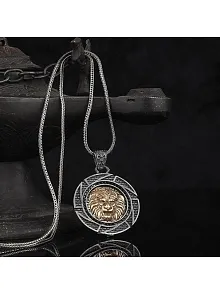 Aslan Başı Model 925 Ayar Gümüş Erkek Kolye Zincir GKLASLANBAS-GMS