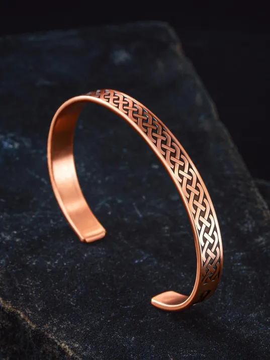 Kadın Erkek Saf Bakır Bileklik Zevahir Model Metal Kutu Doğal Taşlar Bakır Kelepçe Bilezik