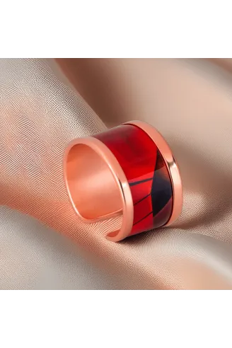Kadın Bakır Yüzük - Sunny Model Özel Baskı Metal Kutu Ve Kuvars Taşı