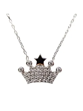 Kral Tacı Bayan Gümüş Kolye
