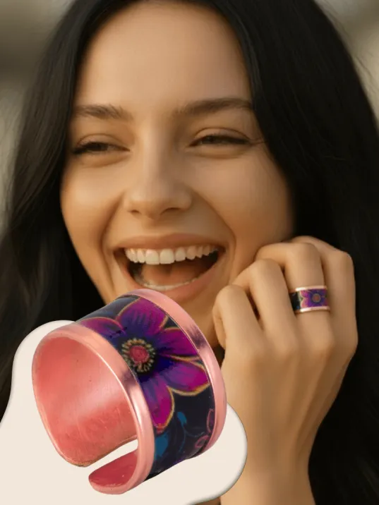 Kadın Bakır Yüzük - Bianca Model Özel Baskı Yüzük