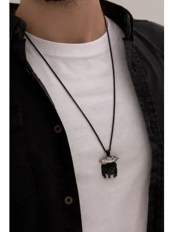 Jack Sparrow - Erkek Kolye - Jack Sparrow Figürlü Erkek Çelik Kolye