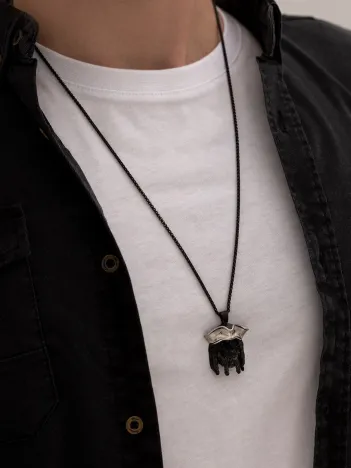 Jack Sparrow - Erkek Kolye - Jack Sparrow Figürlü Erkek Çelik Kolye