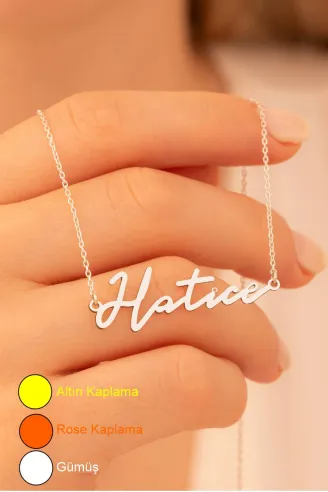 Kadın Gümüş Kolye - Hatice Yazılı 925 Ayar Gümüş Kadın Kolye