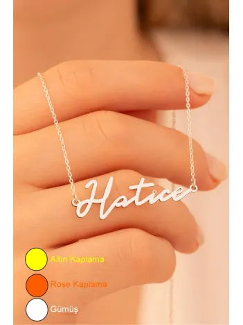 Kadın Gümüş Kolye - Hatice Yazılı 925 Ayar Gümüş Kadın Kolye