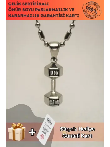 316l Paslanmaz Çelik Dambıl Erkek Çelik Kolye