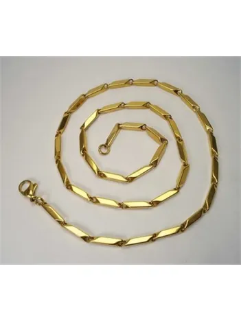 Çelik Erkek Kolye Zincir İnce Altın Sarısı Model