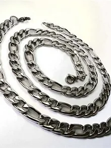 FİGARO ÇELİK ERKEK KOLYE VE BİLEKLİK SET KALIN MODEL
