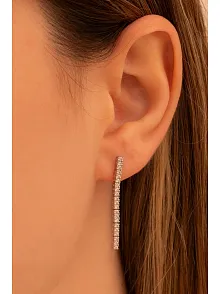 Kadın Gümüş Küpe - Duru Zirkon Taşlı Model Kadın Küpe