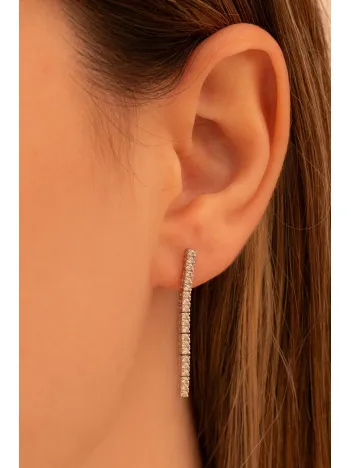 Kadın Gümüş Küpe - Duru Zirkon Taşlı Model Kadın Küpe