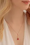 Ters Gül Model 2 Rose Renk Gümüş Kolye