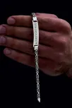 Erkek Gümüş Bileklik - İsim Yazılabilir 4.2 mm Kare Kral Gümüş Bileklik Erkek Gümüş Bileklik - İsim Yazılabilir 4.2 mm Kare Kral Gümüş Bileklik