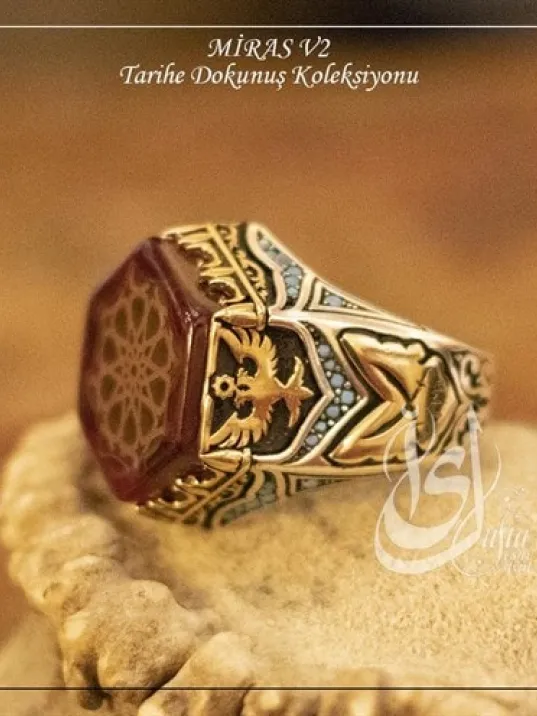 İslam Usta Tasarımı Miras Model 2 Gümüş Erkek Yüzük