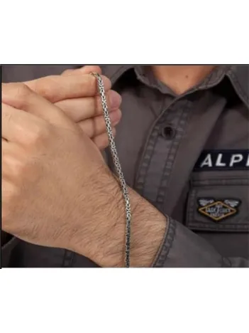 Gümüş Erkek Kral Bileklik Künye Kare Model