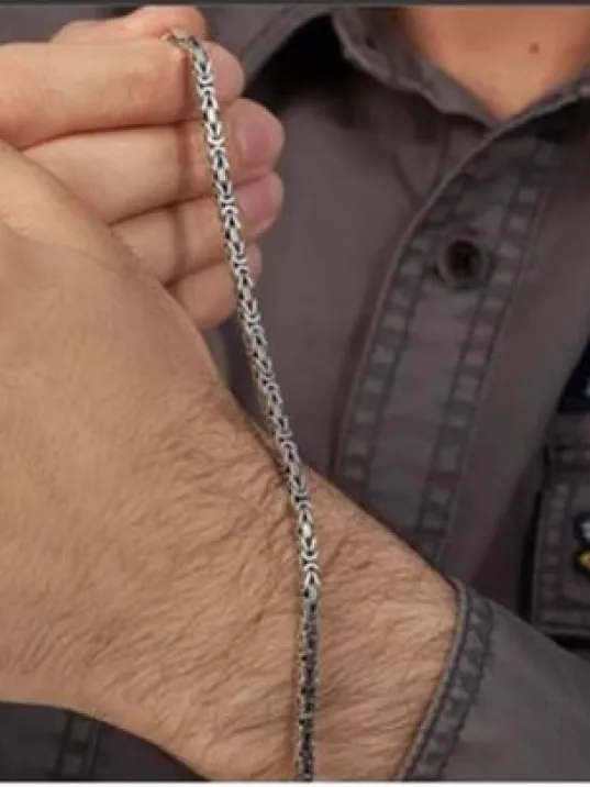 Gümüş Erkek Kral Bileklik Künye Kare Model