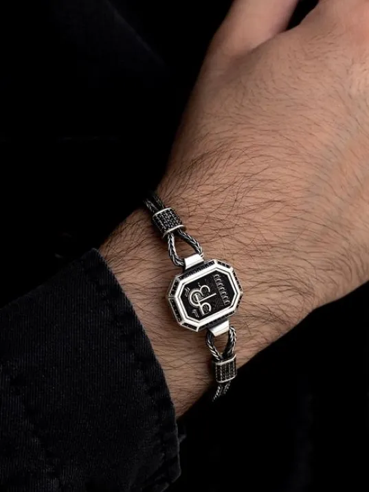 Erkek Gümüş Bileklik - Hz Ali Tılsımı Motifli Tilkikuyruğu Zincirli 925 Ayar Gümüş Bileklik Erkek Gümüş Bileklik - Hz Ali Tılsımı Motifli Tilkikuyruğu Zincirli 925 Ayar Gümüş Bileklik