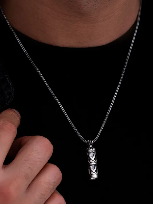 Çift Zülfikarlı Erkek Gümüş Cevşen Kolye Zincir