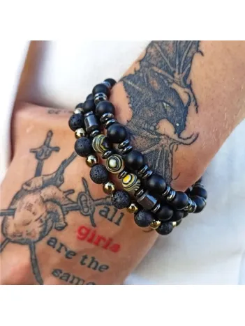 Erkek 3 lü Set Doğaltaş Bileklik