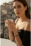 Kadın Bakır Bileklik - Ester Model Özel Baskı Metal Kutu Ve Doğal Taşlar
