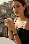 Kadın Bakır Bileklik - Ester Model Özel Baskı Metal Kutu Ve Doğal Taşlar