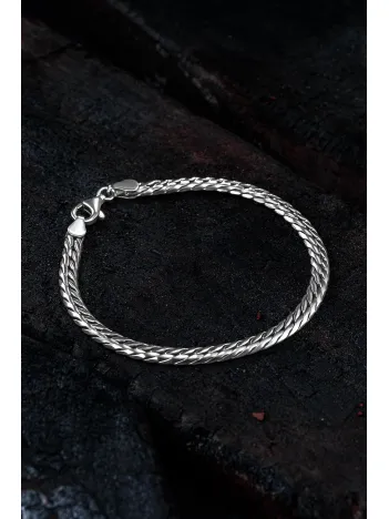 Erkek Gümüş Bileklik - İtalyan Bombeli Zincir Gümüş Bileklik