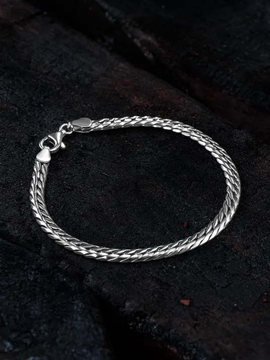 Erkek Gümüş Bileklik - İtalyan Bombeli Zincir Gümüş Bileklik Erkek Gümüş Bileklik - İtalyan Bombeli Zincir Gümüş Bileklik