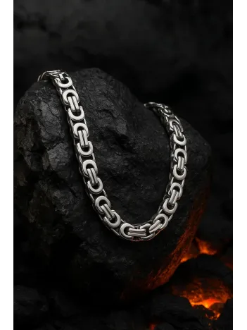 Erkek Çelik Kolye - 8mm Euro Kral Zincir Kalın Model