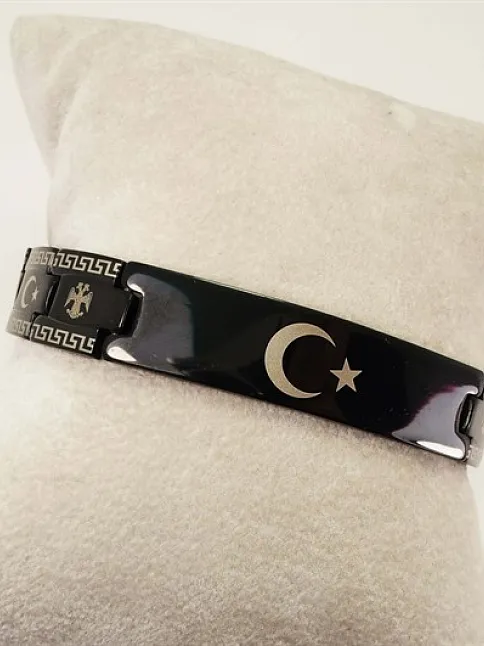 OttoMan Ayyıldız Selçuklu Kartalı Çelik Erkek Bileklik