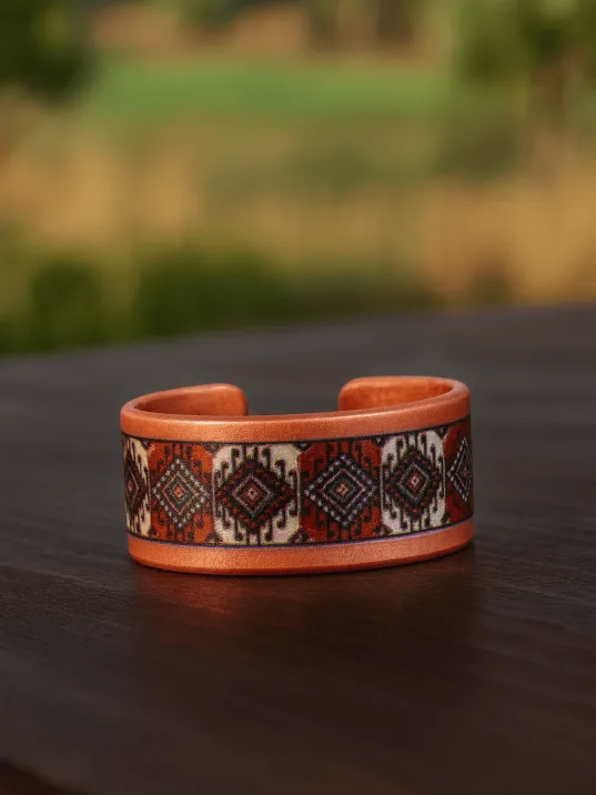 Kadın Bakır Bileklik Yüzük Set - Rosewhite Model Özel Baskı Metal Kutu Ve Kuvars Taşı