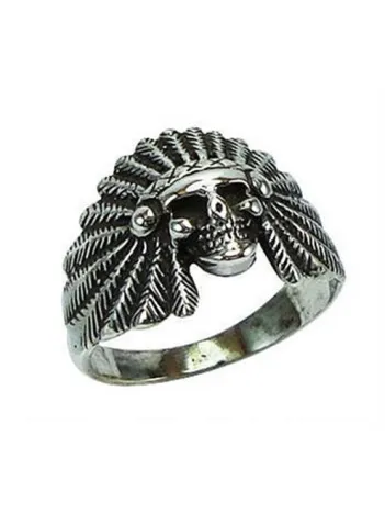 Kızılderili Kurukafa Gümüş Erkek Yüzüğü Kızılderili Kurukafa Gümüş Erkek Yüzüğü