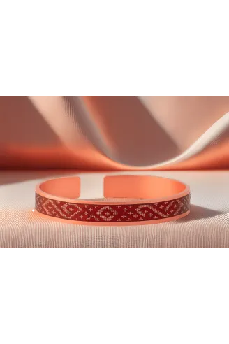 Kadın Bakır Bileklik -Stella Model Özel Baskı Metal Kutu Ve Kuvars Taşı