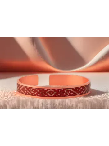 Kadın Bakır Bileklik -Stella Model Özel Baskı Metal Kutu Ve Kuvars Taşı