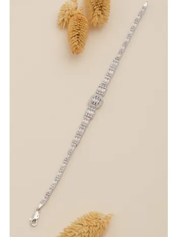 Kadın Gümüş Bileklik - Berlin Baget Taşlı Model Kadın Bileklik