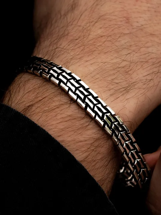 Erkek Gümüş Bileklik -Şerit Model Gümüş Bileklik Künye Erkek Gümüş Bileklik -Şerit Model Gümüş Bileklik Künye