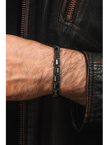 Erkek Kadın Doğal Taş Bileklik - Siyah Hematit Doğal Taşlı Makrome Model 3 Unisex Bileklik Erkek Kadın Doğal Taş Bileklik - Siyah Hematit Doğal Taşlı Makrome Model 3 Unisex Bileklik