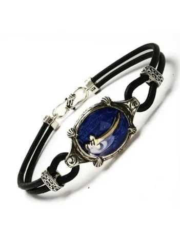 Zülfikar Kılıcı Deri Gümüş Erkek Bayan Bileklik