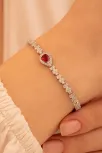 Kadın Gümüş Bileklik - Yakut Taşlı Damla Model Zirkon Süslemeli Kadın Bileklik Kadın Gümüş Bileklik - Yakut Taşlı Damla Model Zirkon Süslemeli Kadın Bileklik