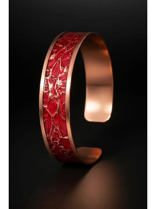 Kadın Bakır Set - Kırmızı Tutkunun Rengi Model Bakır Kadın Kolye Bileklik Yüzük Küpe Set