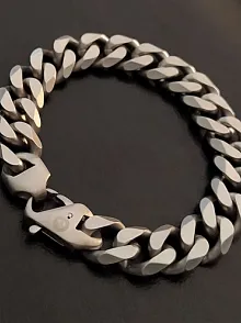 Ottoman Mat Gurmet Paslanmaz Çelik Erkek Bileklik 15mm Kalın Model