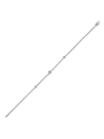 Alyona Zirkon Taşlı Su Yolu Bayan Gümüş Bileklik