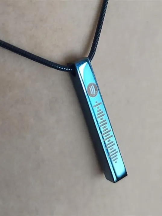 Spotify Şarkı Kodlu Çelik Mavi Bar Çubuk Kolye Snake Zincir CKLSPOTYKLY-MAV Spotify Şarkı Kodlu Çelik Mavi Bar Çubuk Kolye Snake Zincir CKLSPOTYKLY-MAV