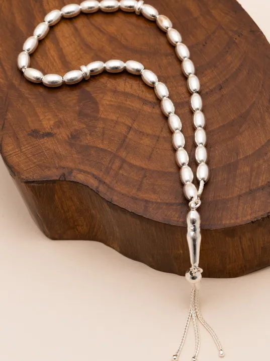 Gümüş Tespih Arpa Kesim Büyük Boy 24gr