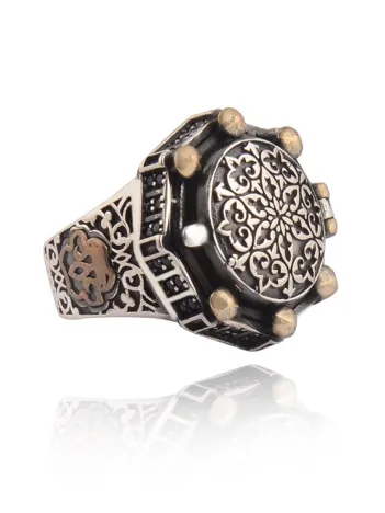 Osmanlı Motif İçi Açılabilen 925 Ayar Erkek Gümüş Yüzük GYZOSMNLMTF-GMS