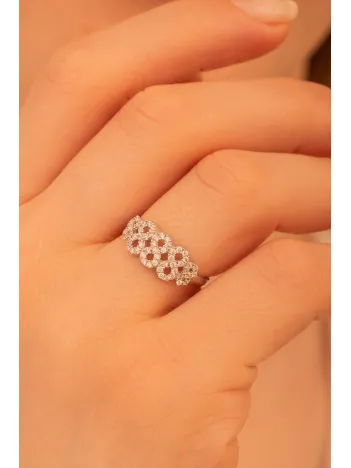 Kadın Gümüş Yüzük - Sonsuzluk Temalı İnfinity 925 Ayar Gümüş Yüzük