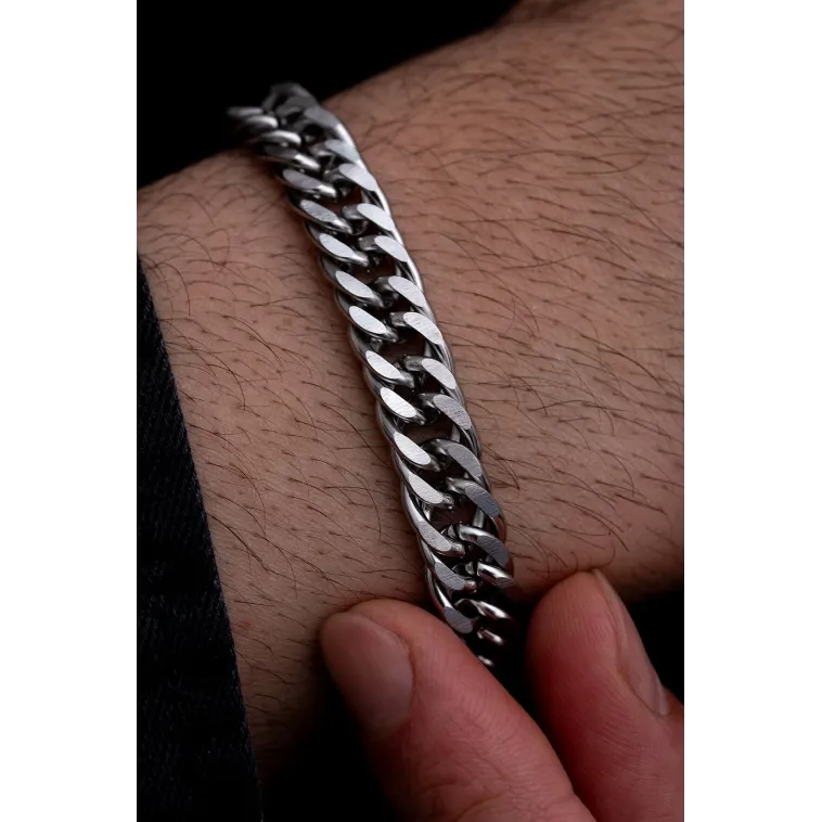 Erkek Çelik Bileklik - 13mm Sık Örüm Gurmet Model Erkek Bileklik
