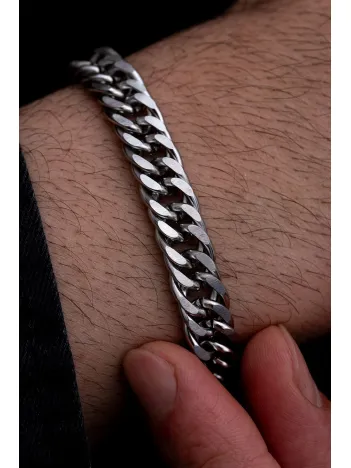 Erkek Çelik Bileklik - 13mm Sık Örüm Gurmet Model Erkek Bileklik